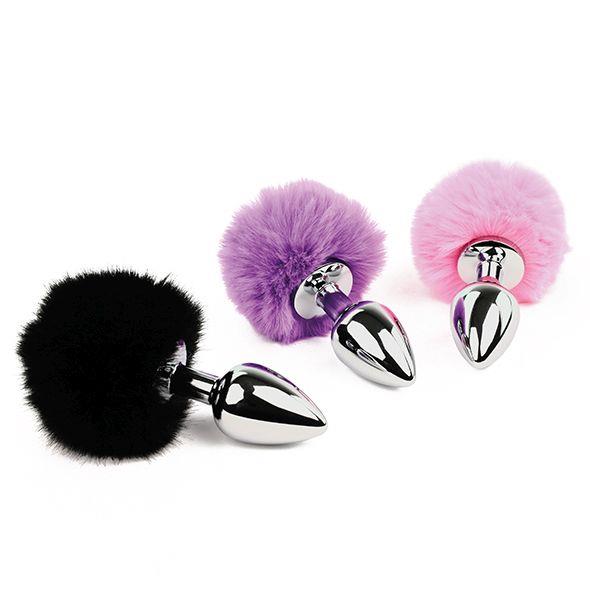 Feelztoys -bunny tails butt plug black